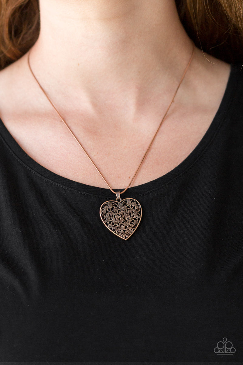 Copper on sale heart necklace