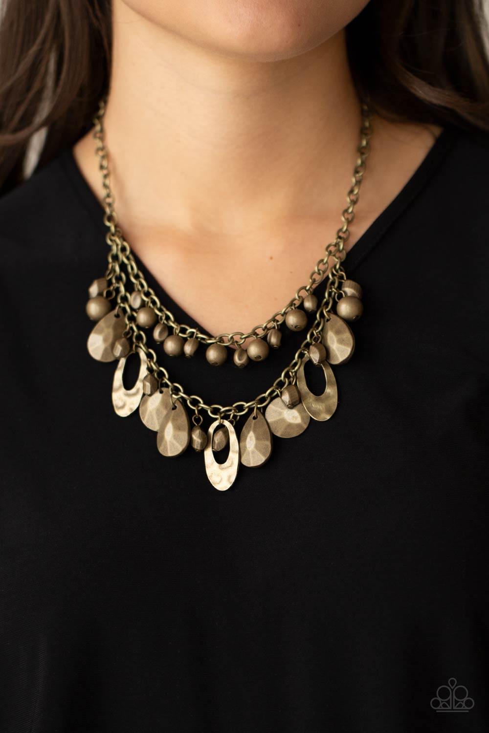 Brass necklace paparazzi sale