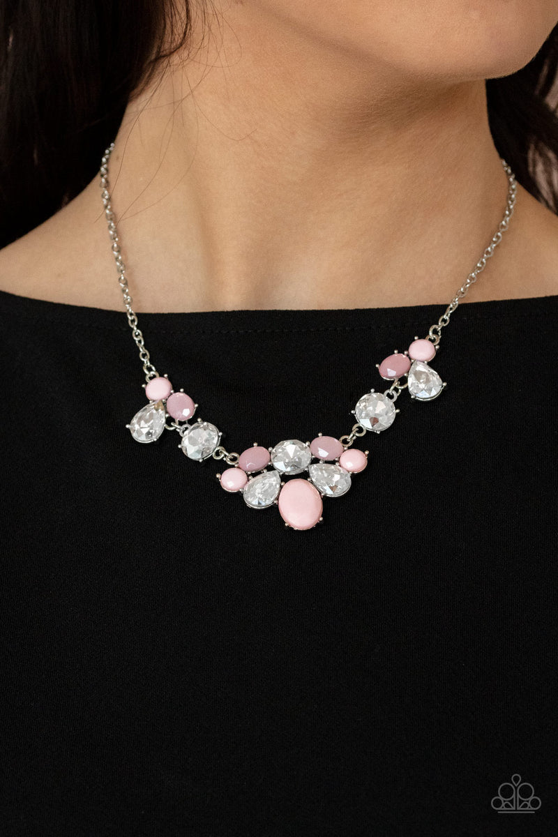 Crystal cosmos black store necklace paparazzi