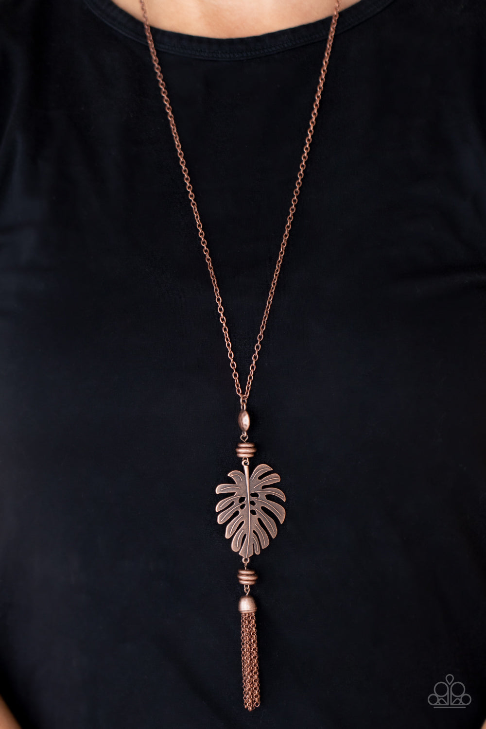 Copper leaf store necklace paparazzi