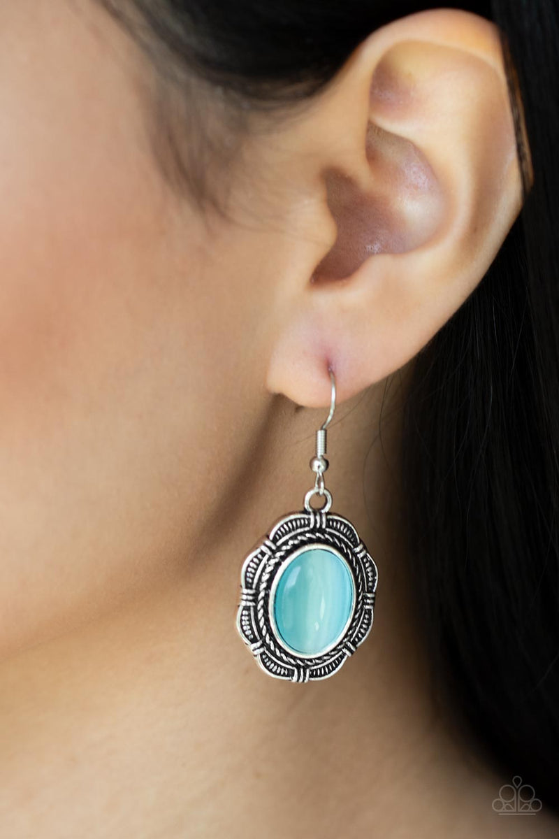 Mountain mover blue earring shop paparazzi