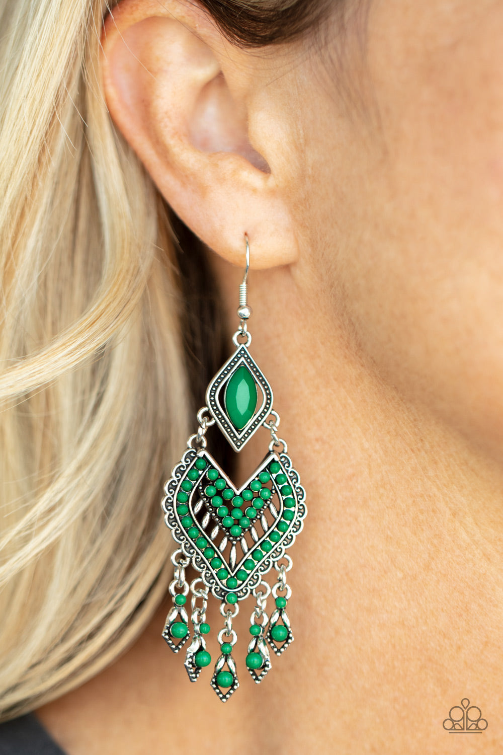 Dearly Debonair Green Earrings Paparazzi Accessories