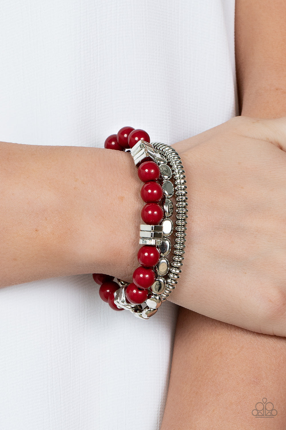 Corded Couture - Red Bracelet - Paparazzi Accessories – Bedazzle Me Pretty  Mobile Fashion Boutique
