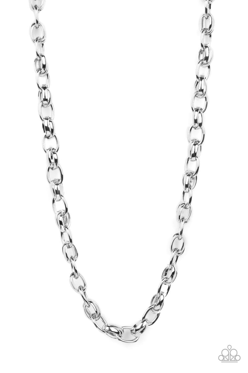 Rookie Of The Year Silver Mens Necklace Paparazzi Accessories Bedazzle Me Pretty Mobile 9065