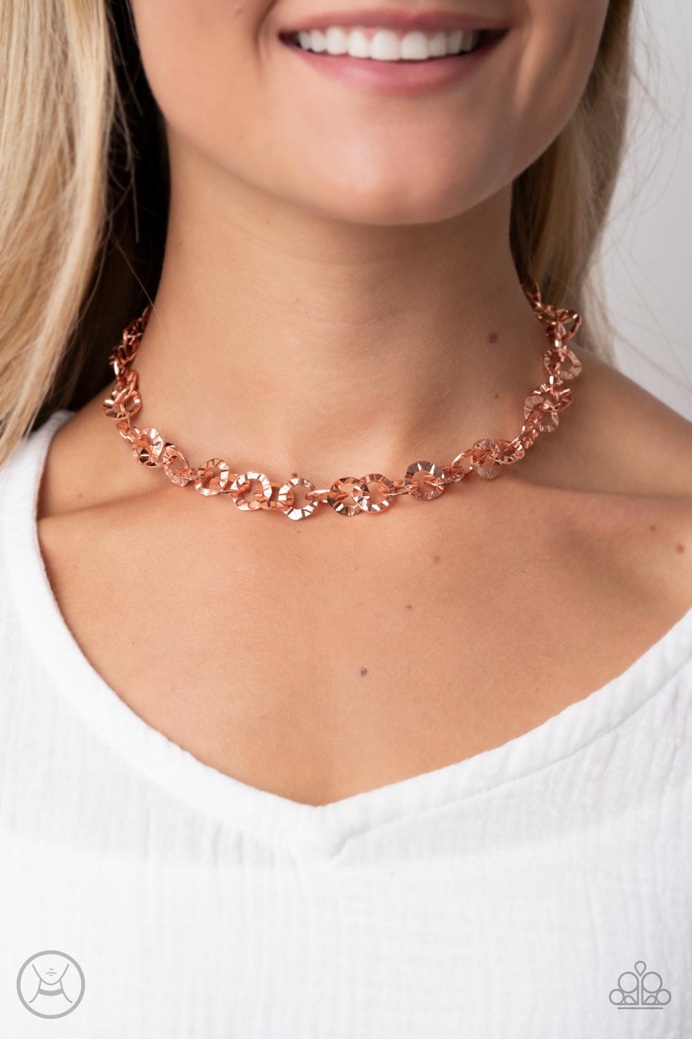 Going for Grit - Rose Gold and Silver Necklace - Paparazzi Accessories