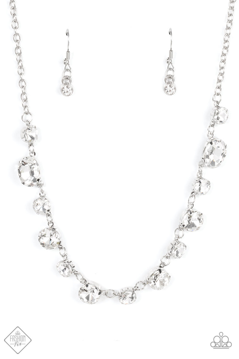 Tie the knot on sale white paparazzi necklace