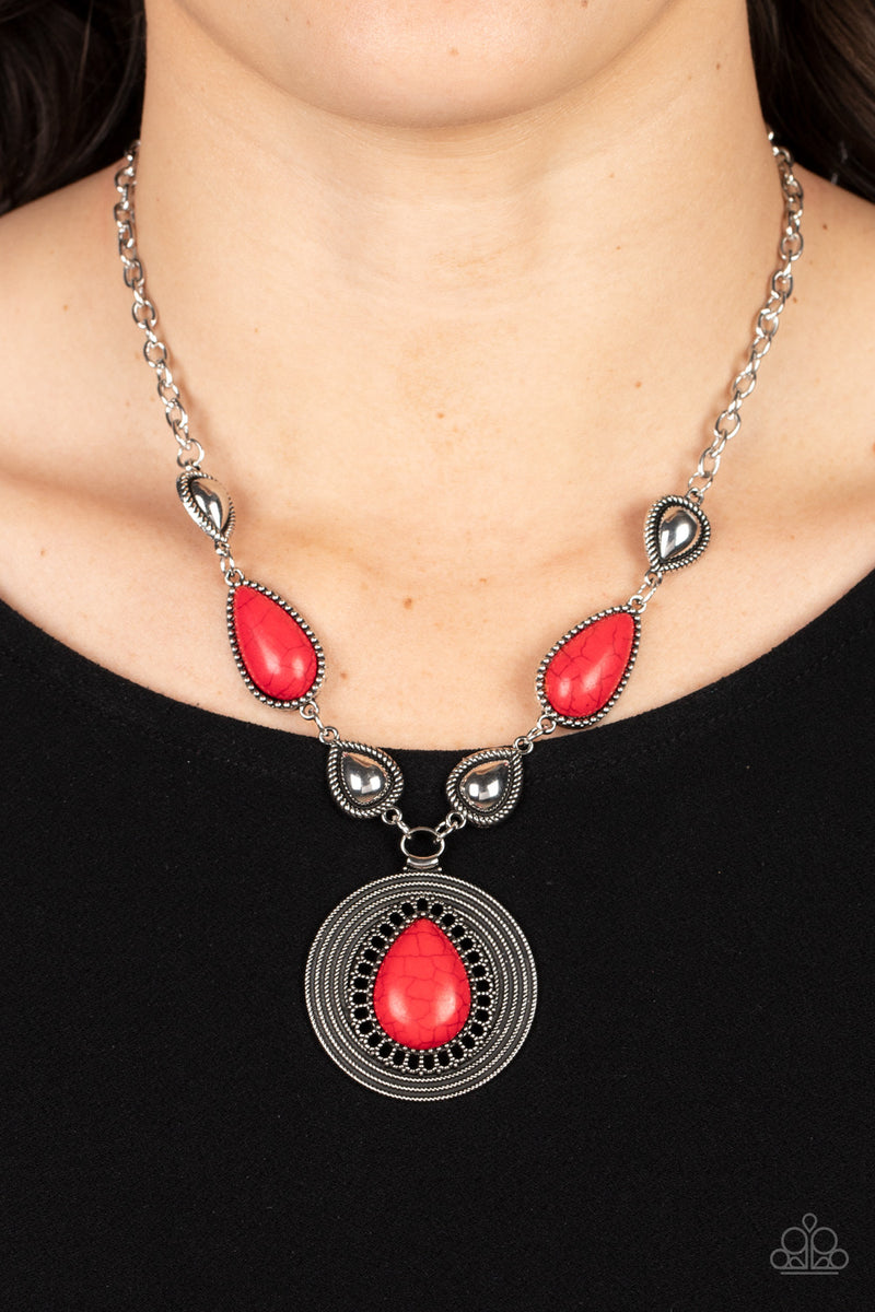 Red crackle stone 2024 necklace paparazzi