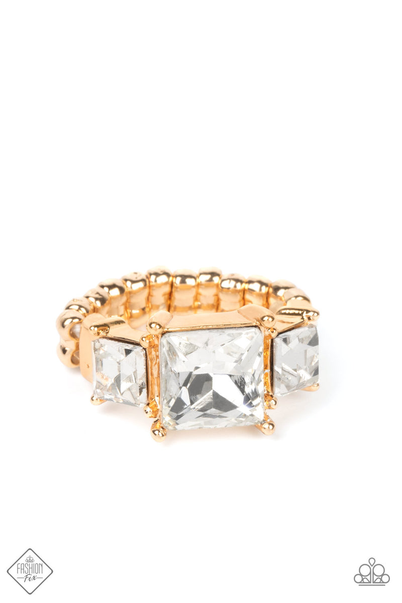 Diamond Drama Gold Ring - Paparazzi Accessories – Bella Fashion Accessories  LLC