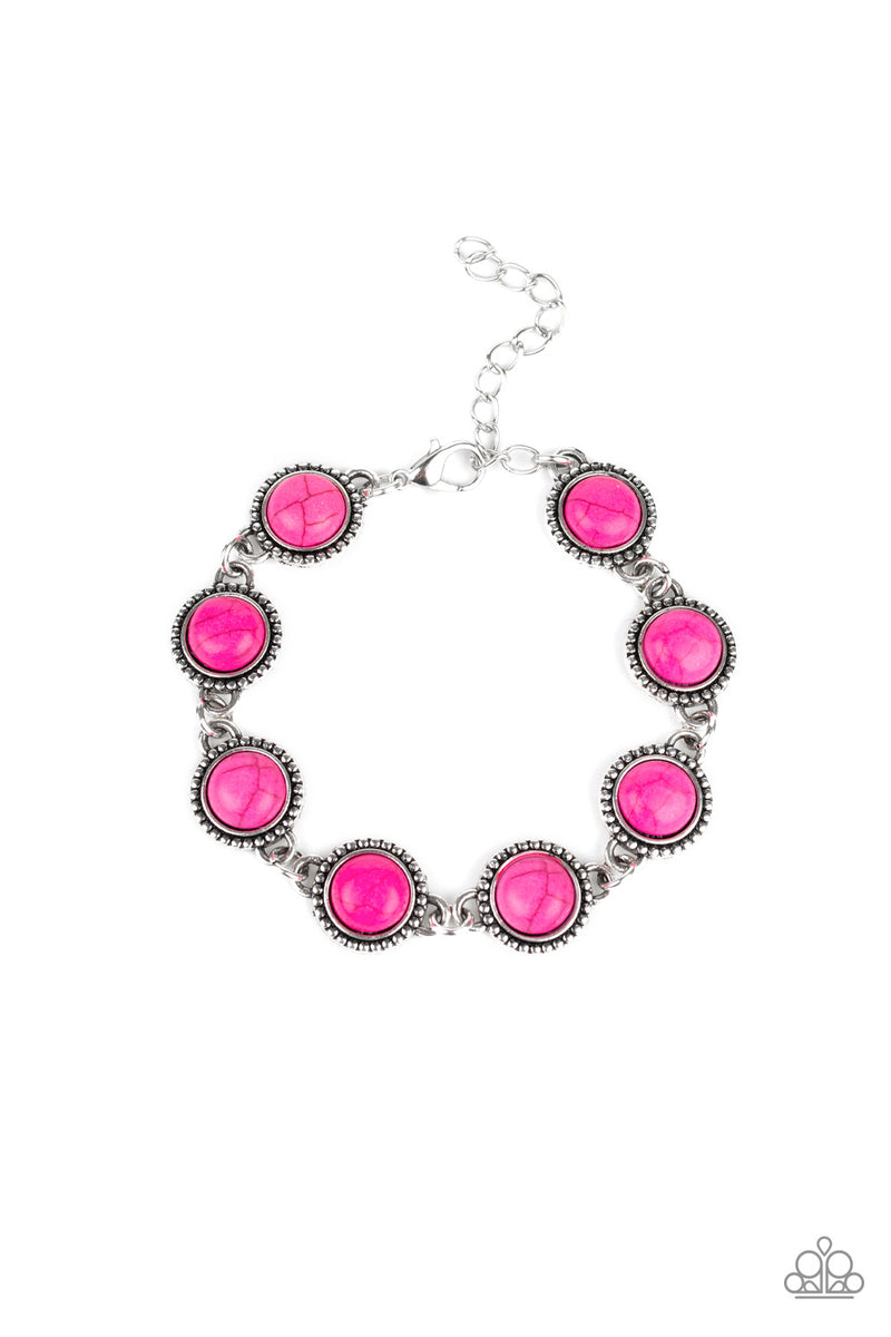 Carved In Sandstone Pink Bracelet Paparazzi Accessories Bedazzle