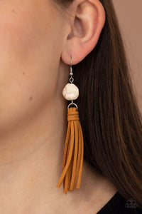 All-Natural Allure - White Earrings - Paparazzi Accessories