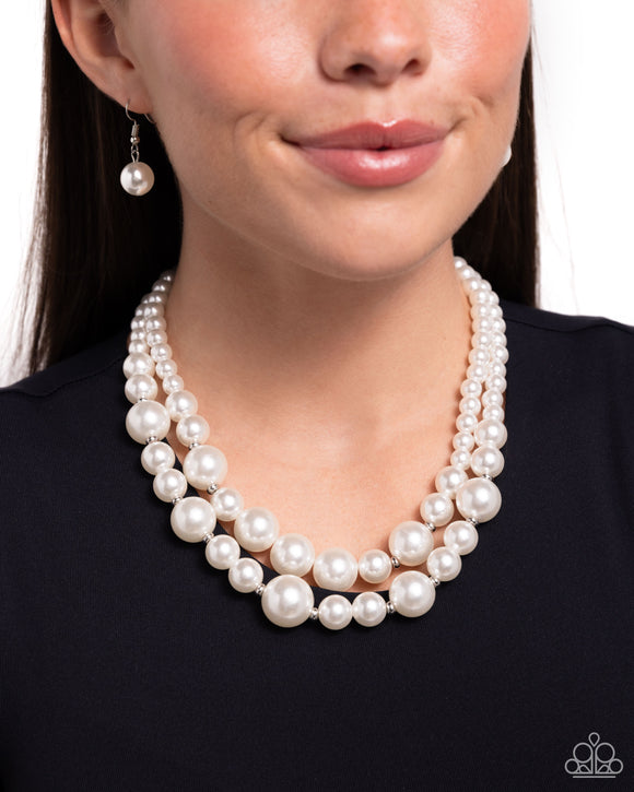 The More The Modest - White Necklace - Paparazzi Accessories