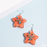 Summer Sprigs - Orange Earrings - Paparazzi Accessories