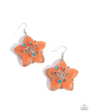 Summer Sprigs - Orange Earrings - Paparazzi Accessories