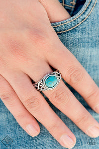 Set In Stone - Blue Ring - Paparazzi Accessories