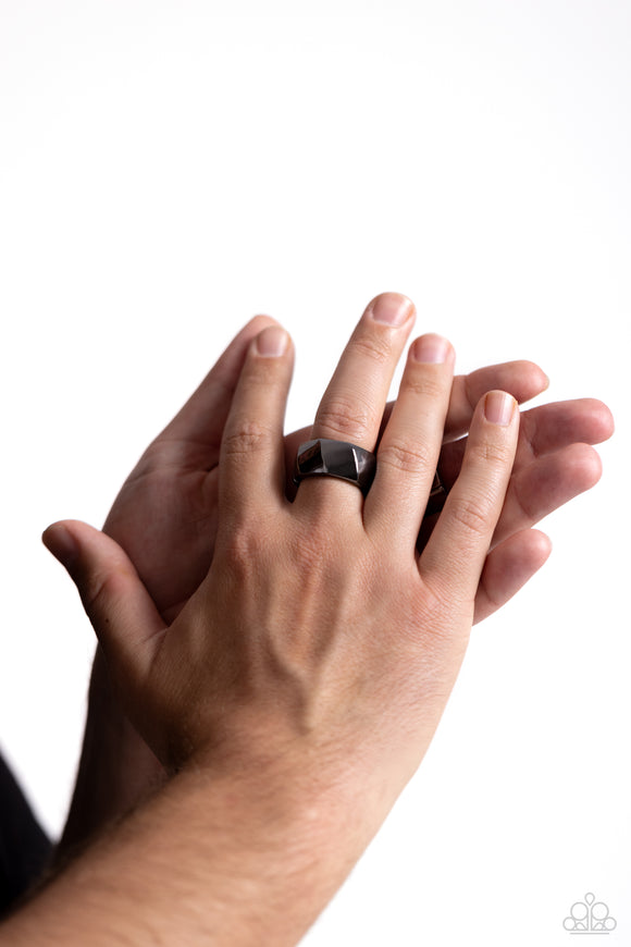 Thunderbolt - Black Ring - Paparazzi Accessories