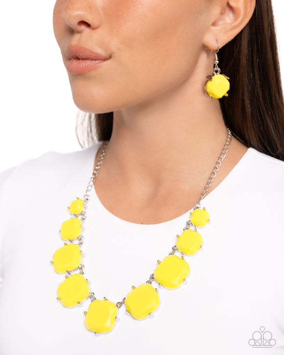 Prismatic Prima Donna - Yellow Necklace - Paparazzi Accessories