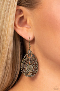 Meadow Magic - Brass Earrings - Paparazzi Accessories