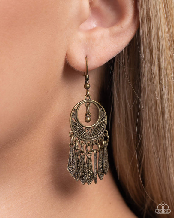 PRAIRIE For Me - Brass Earrings - Paparazzi Accessories