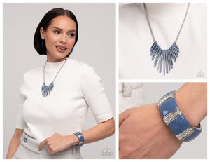 Fashionable Fringe - Blue Complete Look  - Paparazzi Accessories