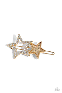 stellar-shine-gold-hair clip-paparazzi-accessories