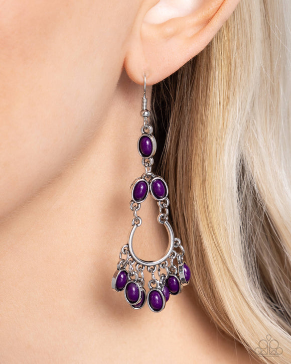 Girly Girl Getup - Purple Earrings - Paparazzi Accessories