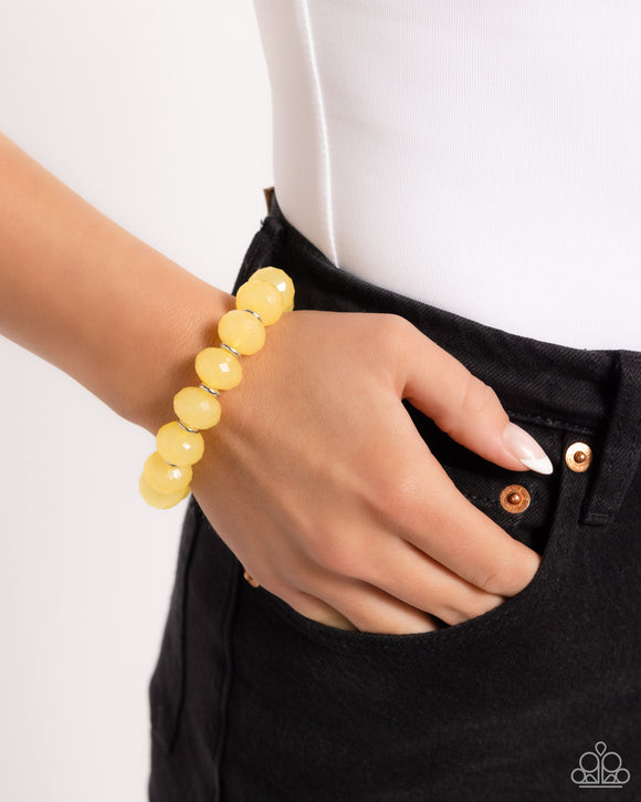 This is My Jam! - Yellow Bracelet - Paparazzi Accessories