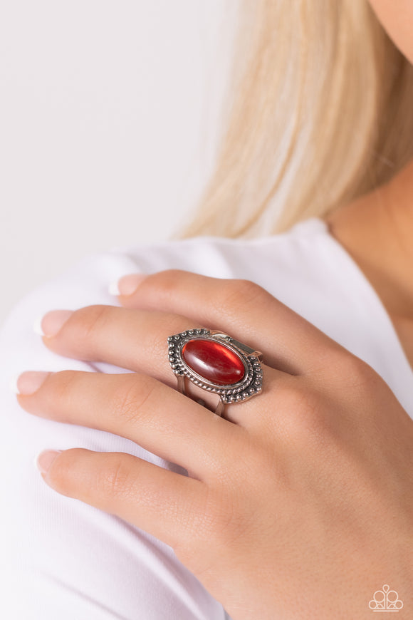 Coquettishly Casablanca - Red Ring - Paparazzi Accessories