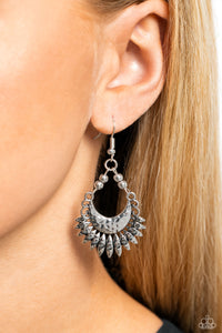 Lunar Luxury - Silver Earrings - Paparazzi Accessories