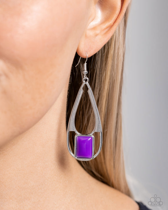 Adventure Story - Purple Earrings - Paparazzi Accessories