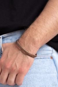 Let It RIB - Copper Mens Bracelet - Paparazzi Accessories