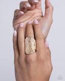 Thrilling Timber - Gold Ring - Paparazzi Accessories