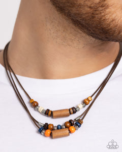 Wish You WOOD - Orange Necklace - Paparazzi Accessories