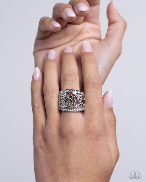 Gilded Glitz - Green Ring - Paparazzi Accessories