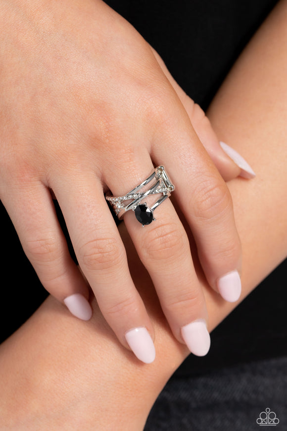 Alternating Allure - Black Ring - Paparazzi Accessories