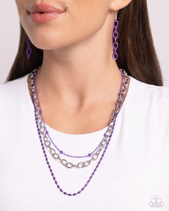 Mardi Gras Mayhem - Purple Necklace - Paparazzi Accessories