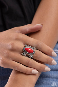 Flower SWIRL - Red Ring - Paparazzi Accessories