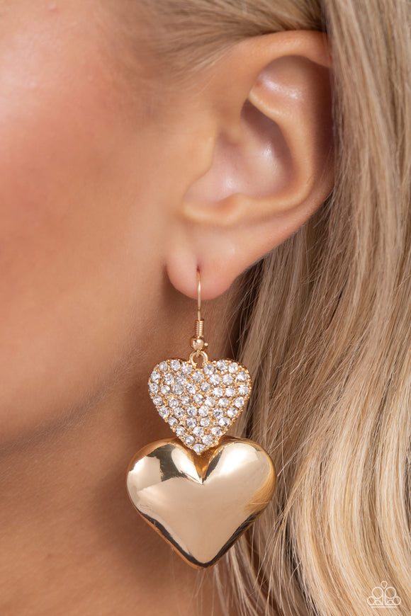 Charming Connection - Gold Earrings - Paparazzi Accessories