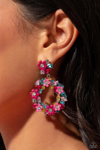 Wreathed In Wildflowers - Multi Post Earrings - Paparazzi Accessories