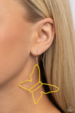 Soaring Silhouettes - Yellow Earrings - Paparazzi Accessories