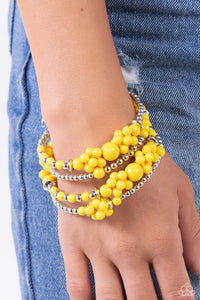 Compelling Clouds - Yellow Bracelet - Paparazzi Accessories