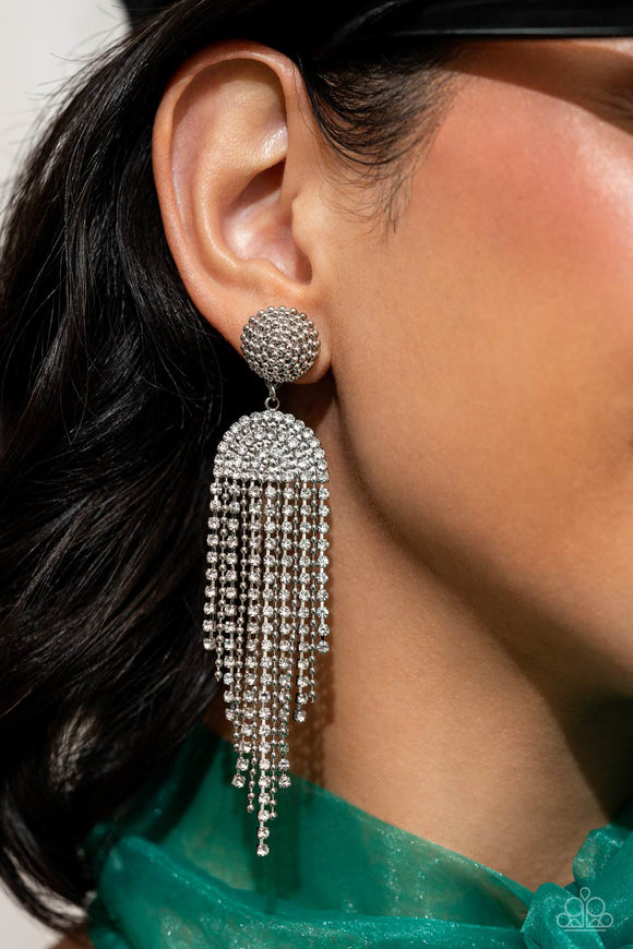A Toast To You - White Post Earrings - Paparazzi Accessories
