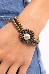 Sunflower Serenity - Brass Bracelet - Paparazzi Accessories