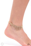 Curtain Confidence - Gold Anklet - Paparazzi Accessories