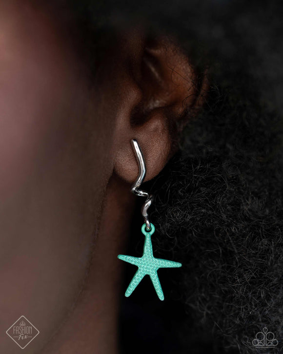 Written in the STARFISH - Blue Post Earrings - Paparazzi Accessories