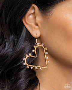 HEART of Your World - Gold Earrings - Paparazzi Accessories