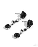 led-by-the-rose-black-post earrings-paparazzi-accessories