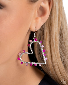 HEART of Your World - Pink Earrings - Paparazzi Accessories