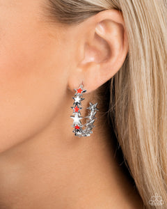 Star Spangled Statement - Red Hoop Earrings - Paparazzi Accessories