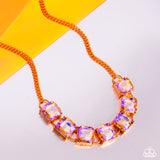 I SQUARE to Secrecy - Orange Necklace - Paparazzi Accessories