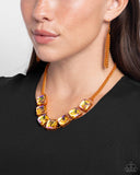 I SQUARE to Secrecy - Orange Necklace - Paparazzi Accessories